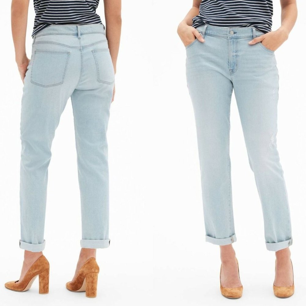 NWT GAP Girlfriend Jeans Light Distressed HW9492 - Picture 8 of 8